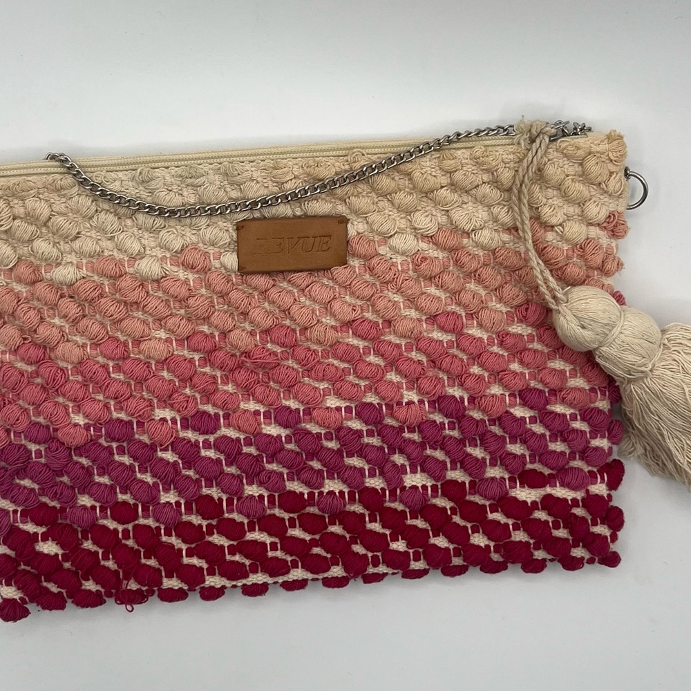 Pink Ombre Woven Clutch